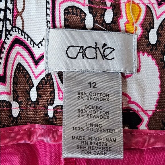 Cache Stretch Pink Cuffed Zip Front Barbiecore Resort Wear Cropped Ankle Pants - Picture 6 of 11